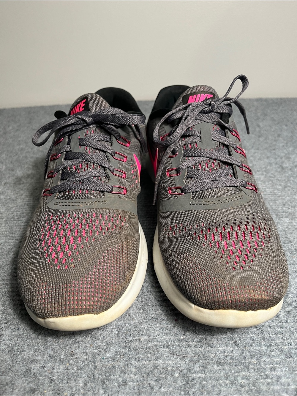 Nike Women's Gray with Pink Mesh Training Sneakers